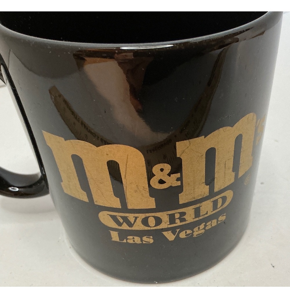 M&M's World Vintage Y2K Coffee Mug Las Vegas Playing Cards Black Ceramic OS